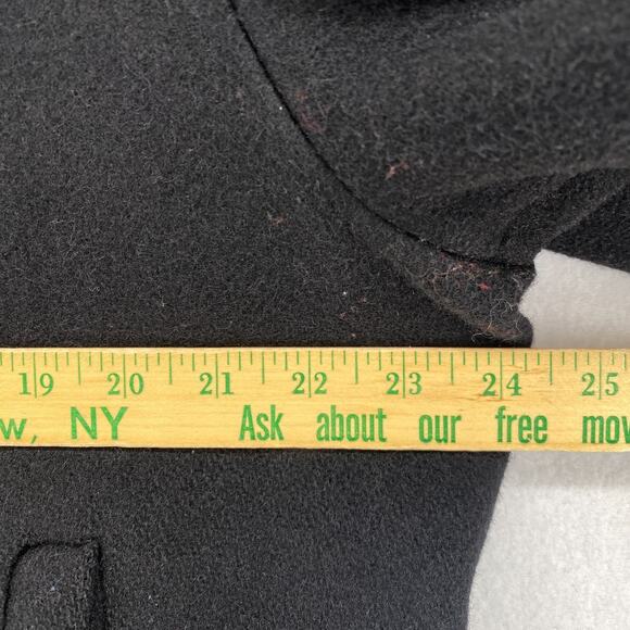 US NAVY Jacket Men L USN Military Wool Peacoat Double Breasted Uniform Black VTG - Picture 8 of 11